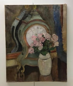 Rose bouquet and clock