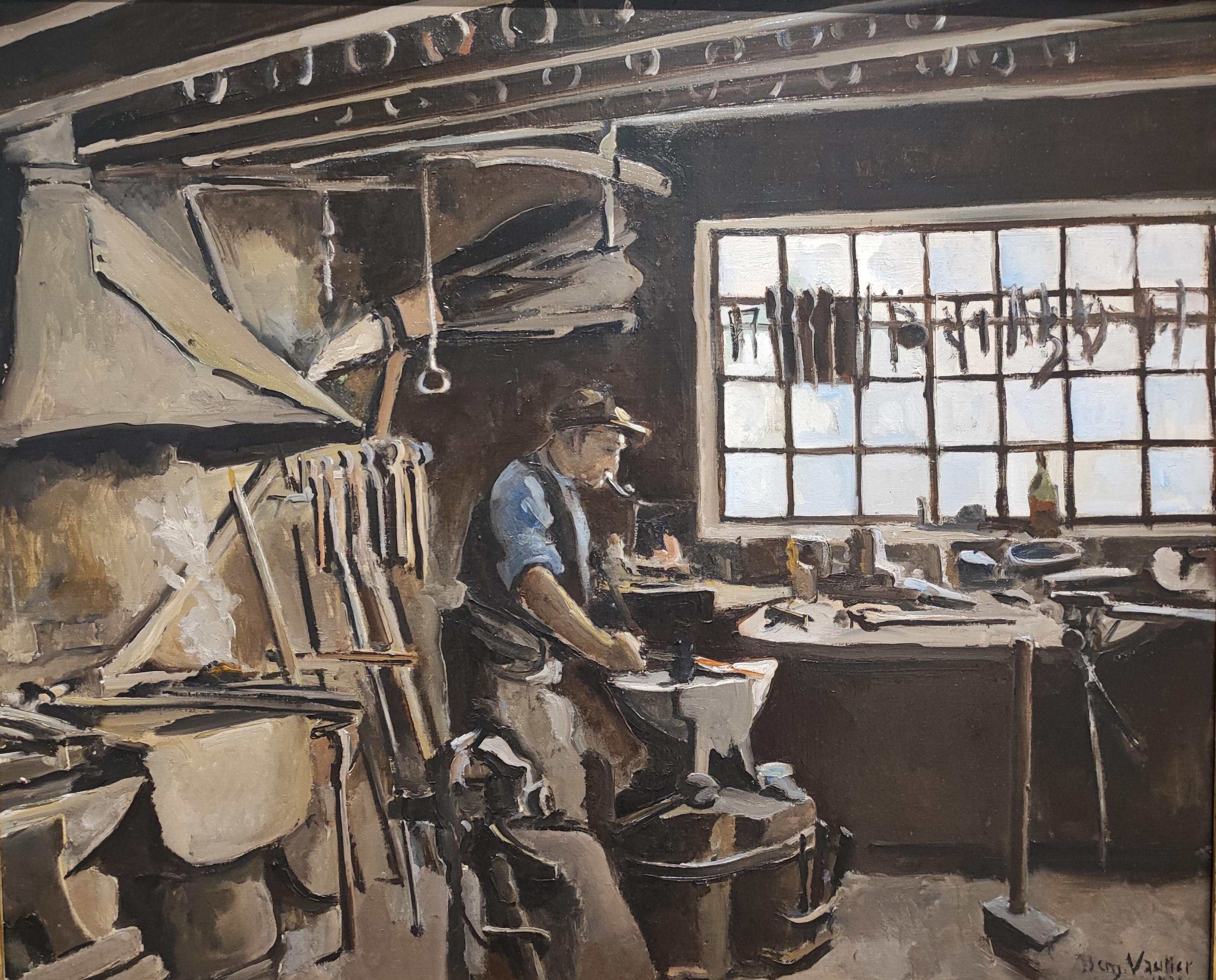 Benjamin II Vautier Interior Painting – Der Schmied in seiner Werkstatt