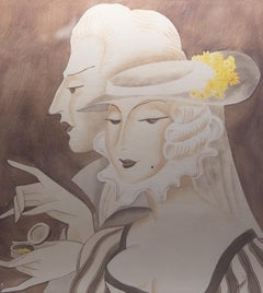 Benjamin Jorj Harris Art Deco Gouache, circa 1930s