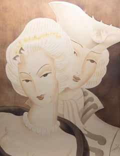 Benjamin Jorj Harris Art Deco Gouache, circa 1930s