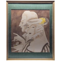 Used Benjamin Jorj Harris Art Deco Gouache, circa 1930s