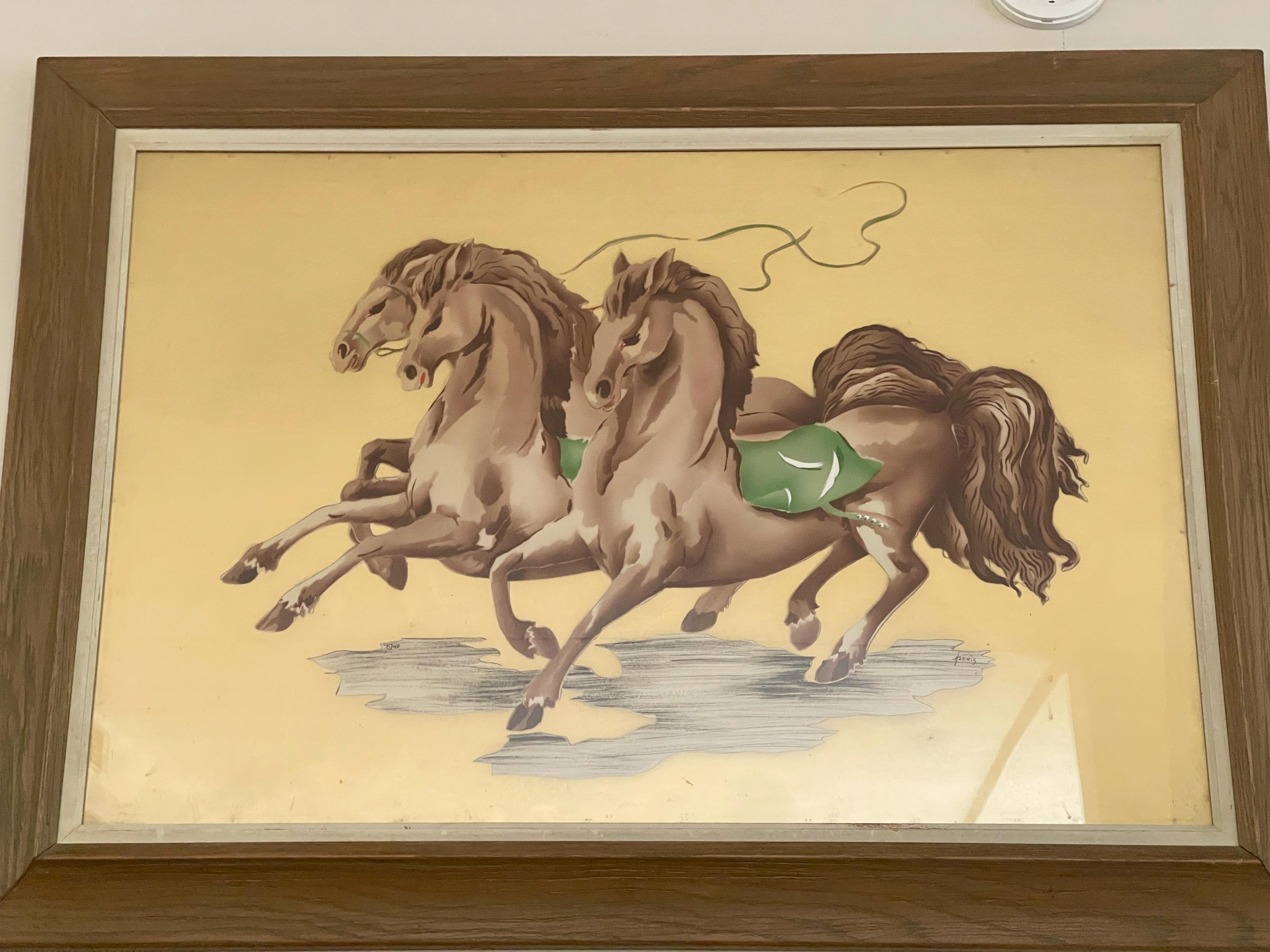 Art Deco Benjamin Jorj Harris for Newman Decor, Galloping Horses For Sale