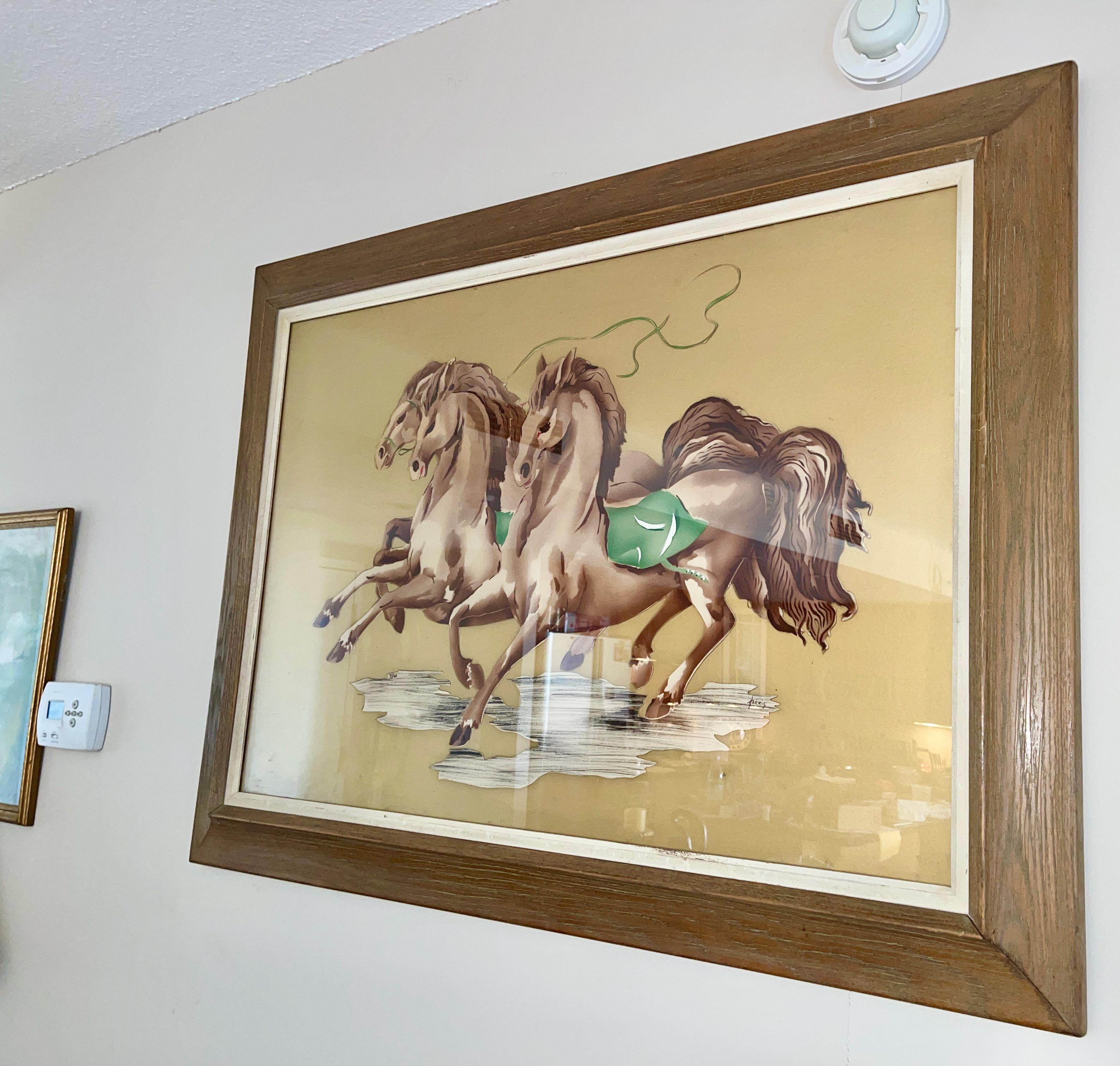 Benjamin Jorj Harris for Newman Decor, Galloping Horses In Good Condition For Sale In Hanover, MA