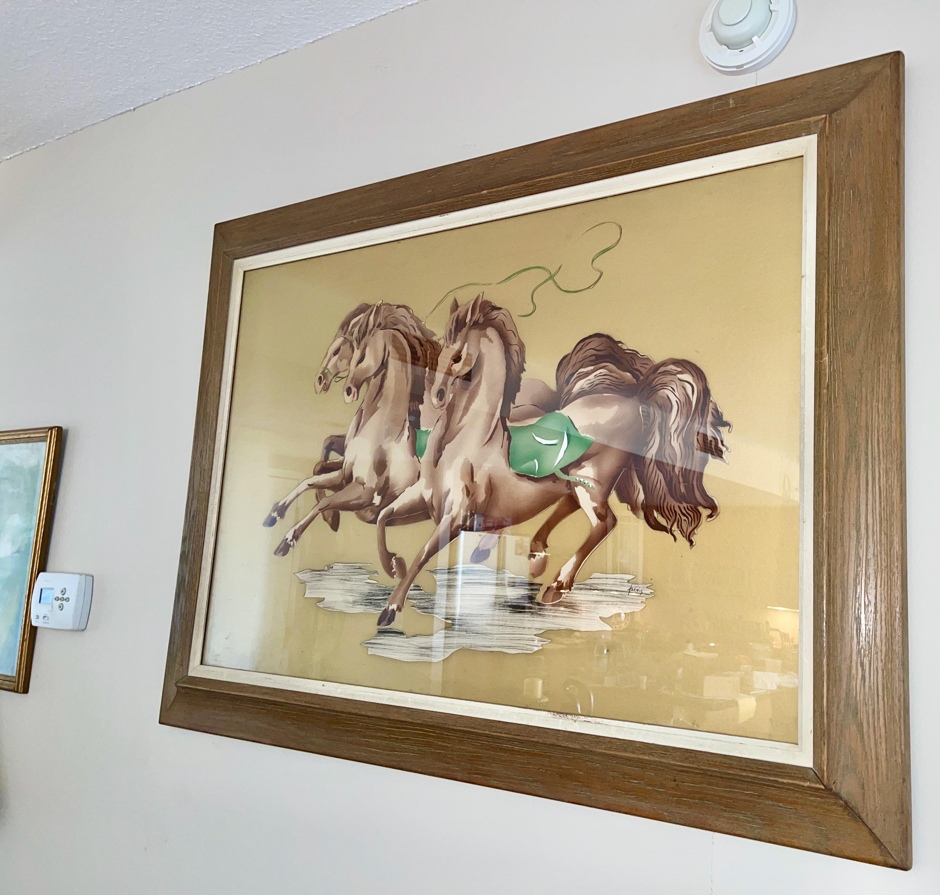 Art Deco Benjamin Jorj Harris for Newman Decor, Galloping Horses For Sale