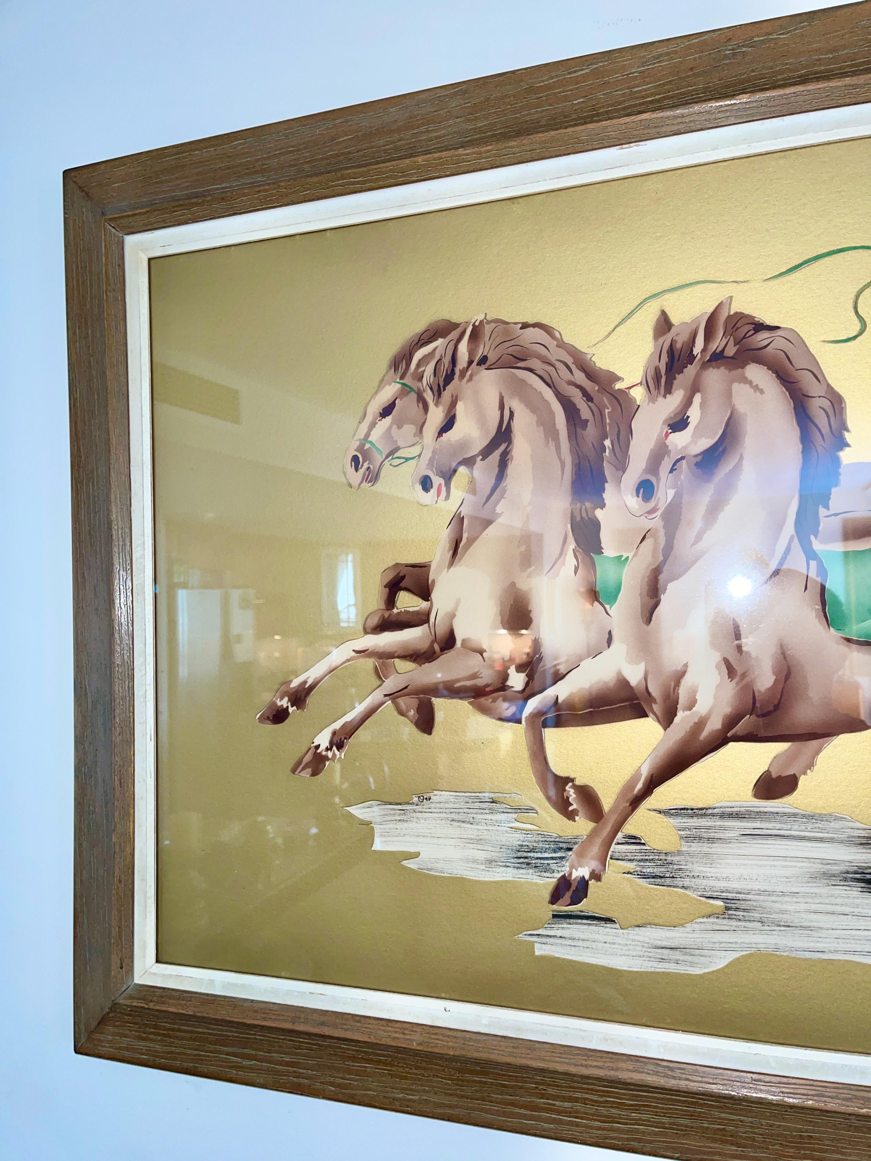 Mid-20th Century Benjamin Jorj Harris for Newman Decor, Galloping Horses For Sale
