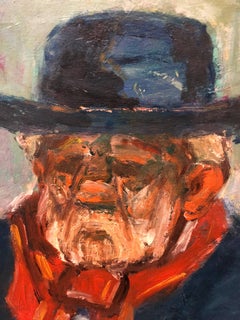 Portrait of a Gentleman, Large Modernist Oil Painting