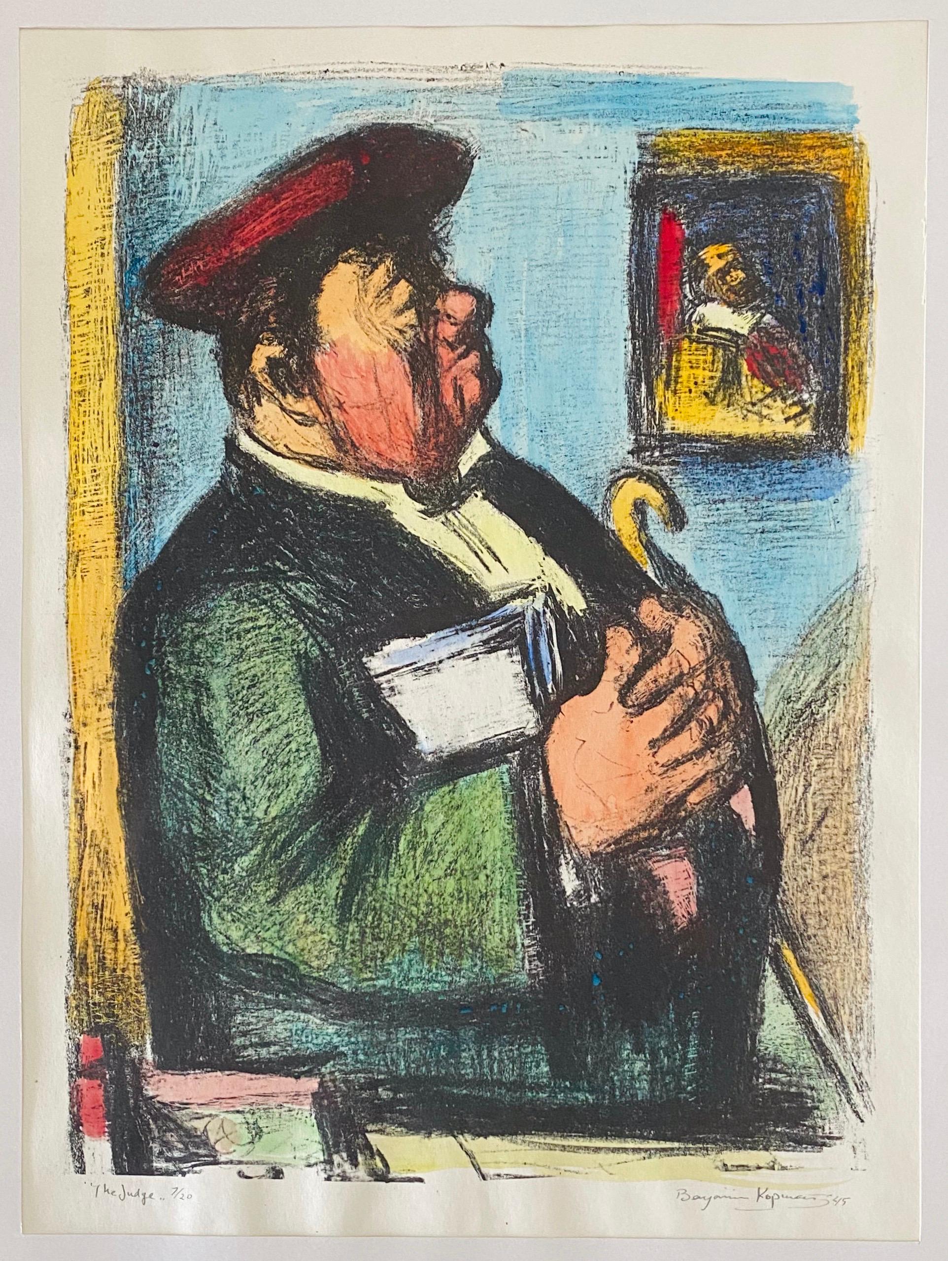 Lithographie expressionniste signée à la main - Benjamin Kopman en vente 1