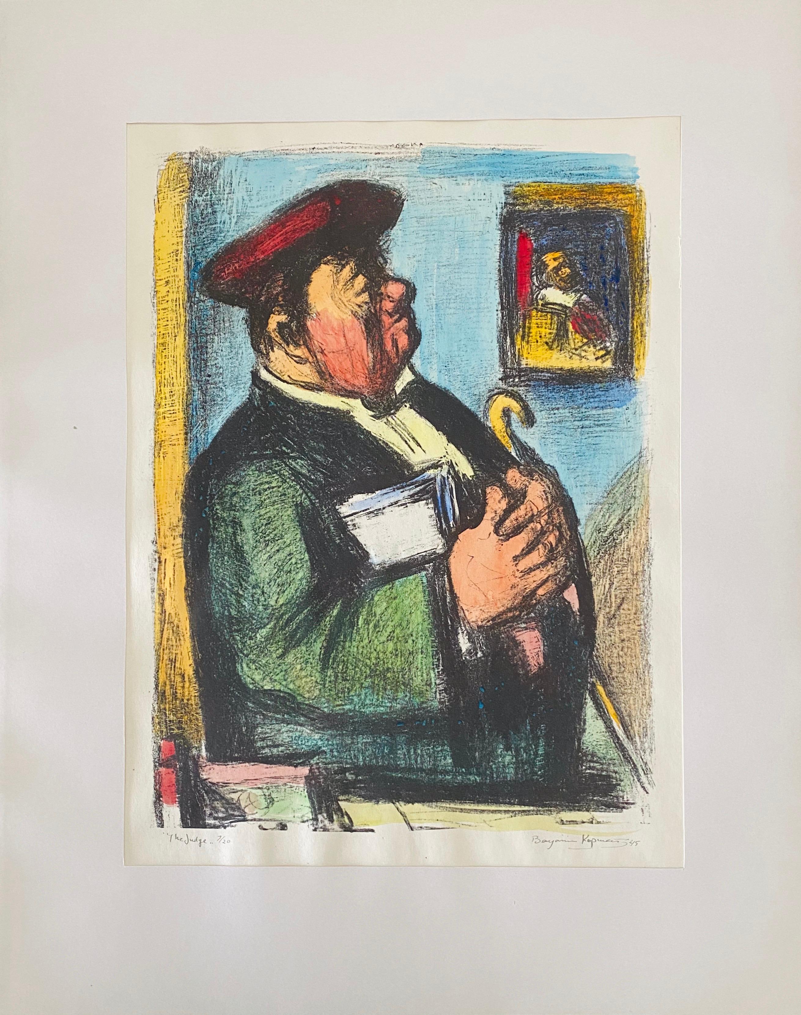 Lithographie expressionniste signée à la main - Benjamin Kopman en vente 3