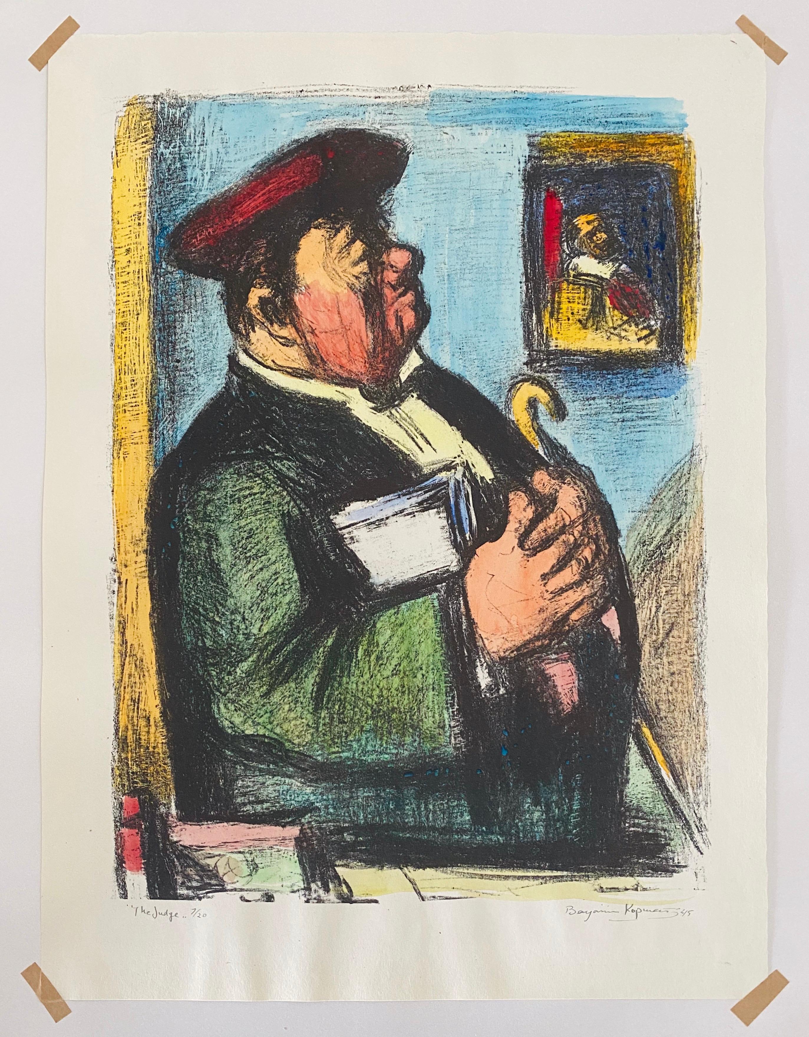 Expressionist Hand Signed Lithograph - Benjamin Kopman  For Sale 1