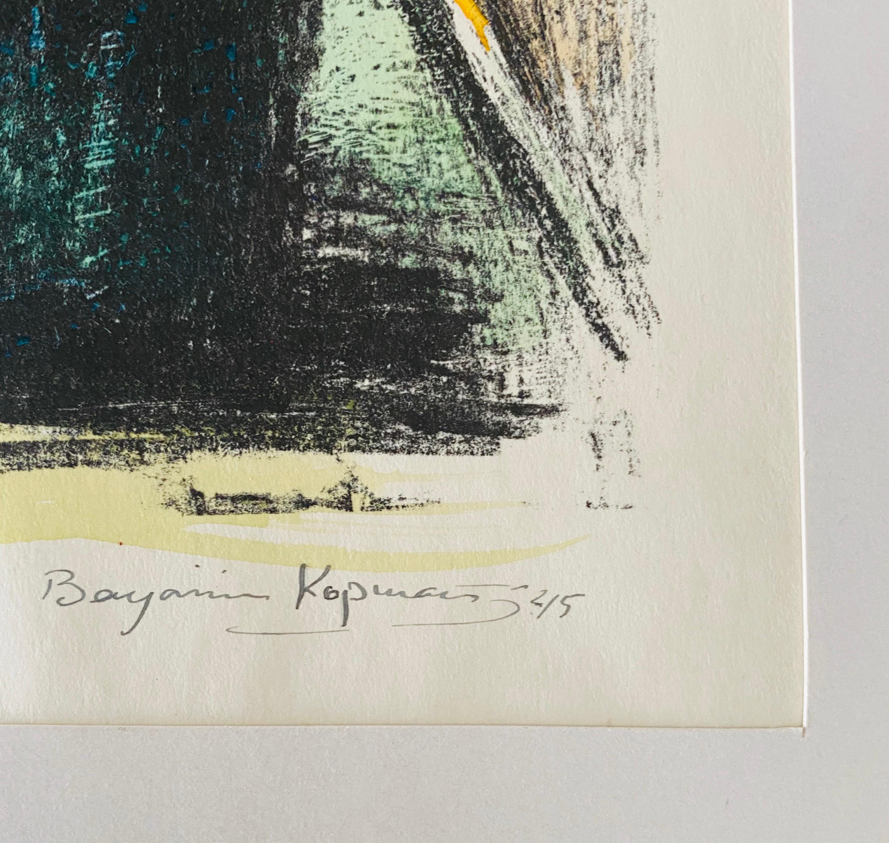 Expressionist Hand Signed Lithograph - Benjamin Kopman  For Sale 3