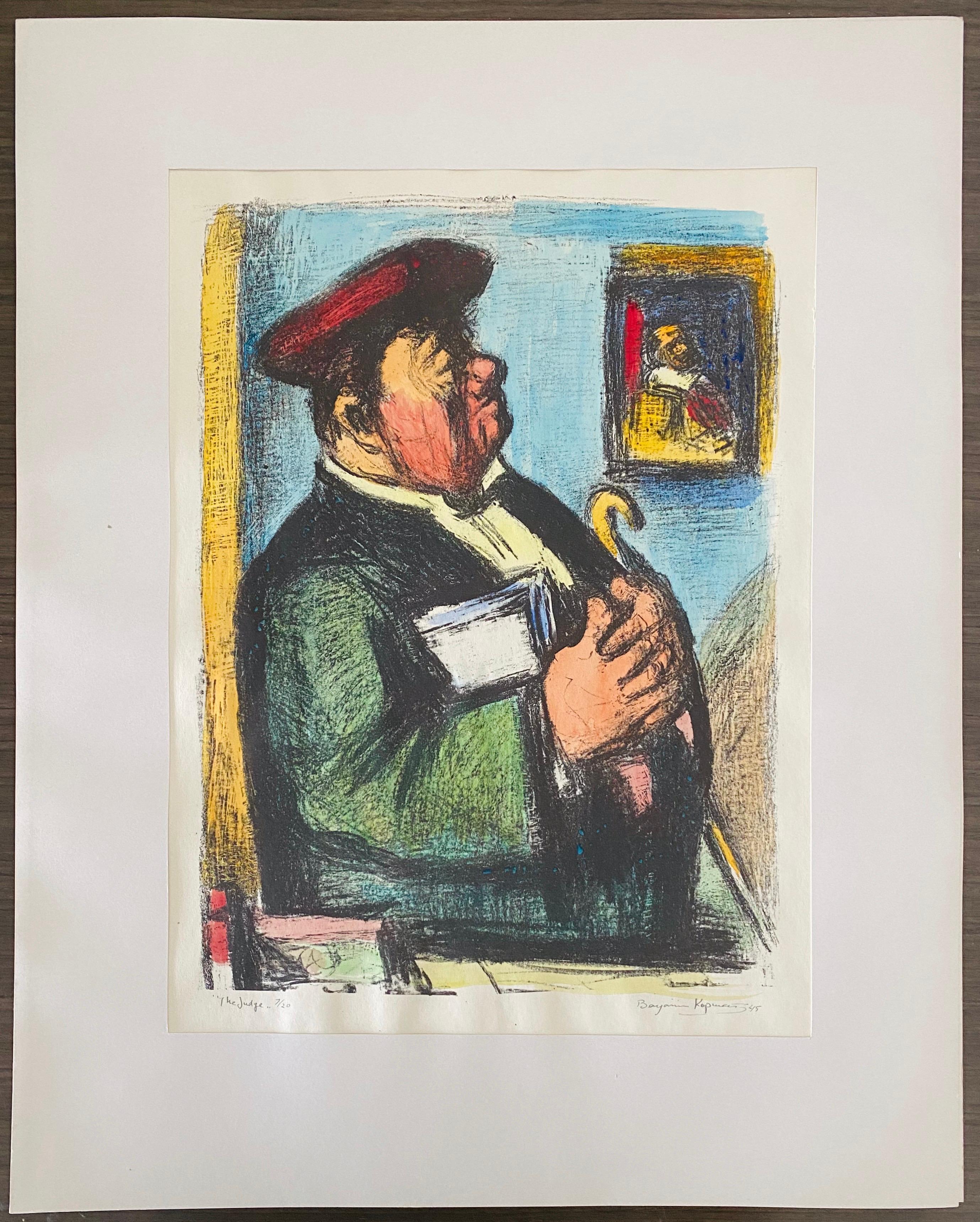 Expressionist Hand Signed Lithograph - Benjamin Kopman  For Sale 5