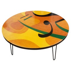 Benjamin Le, "Lively" Abstract Mid-Century Modern Painted Coffee Table