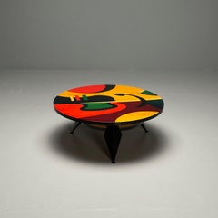 Benjamin Le, Mid Century Modern, Coffee Table, Epoxy on Maple, Paint Decorated