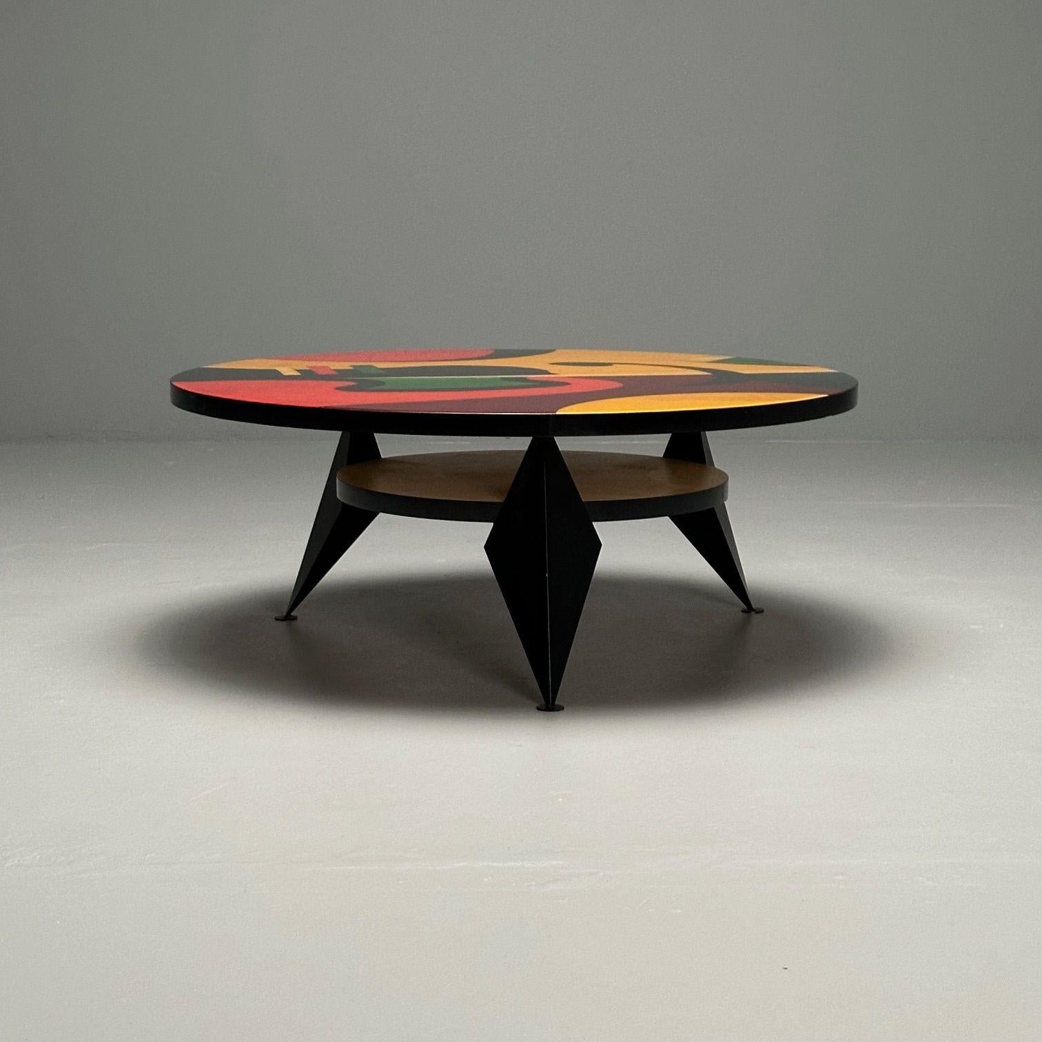 Benjamin Le, Mid Century Modern, Coffee Table, Epoxy on Maple, Paint Decorated In Good Condition In Stamford, CT
