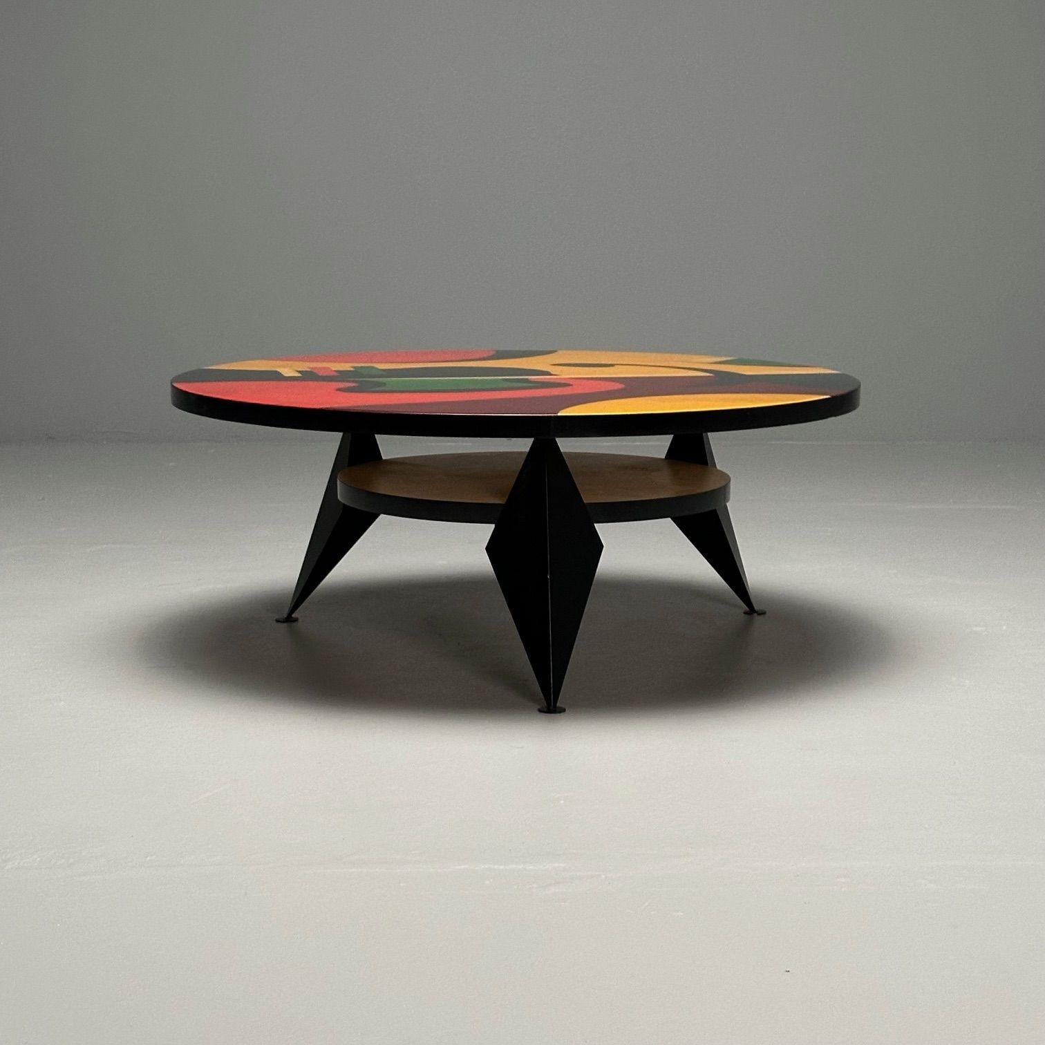 Benjamin Le, Mid Century Modern, Coffee Table, Epoxy on Maple, Paint Decorated In Good Condition In Manhasset, NY