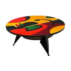 Benjamin Le, Mid Century Modern, Coffee Table, Epoxy on Maple, Paint Decorated