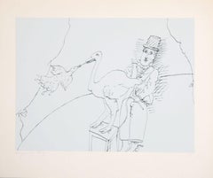 Vintage Circus Performer, Signed Modern Lithograph by Benjamin Levy