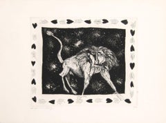 Lion, Signed Modern Etching and Aquatint by Benjamin Levy