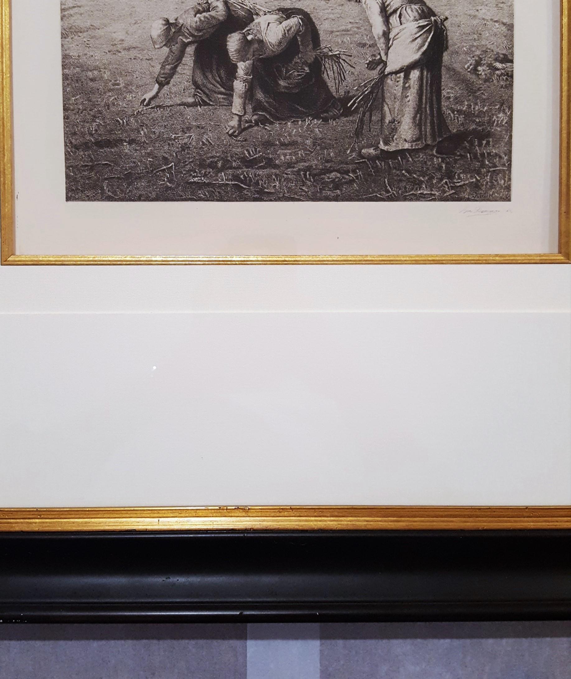 An original etching on laid paper after French artist Jean-François Millet (1814-1875) titled 