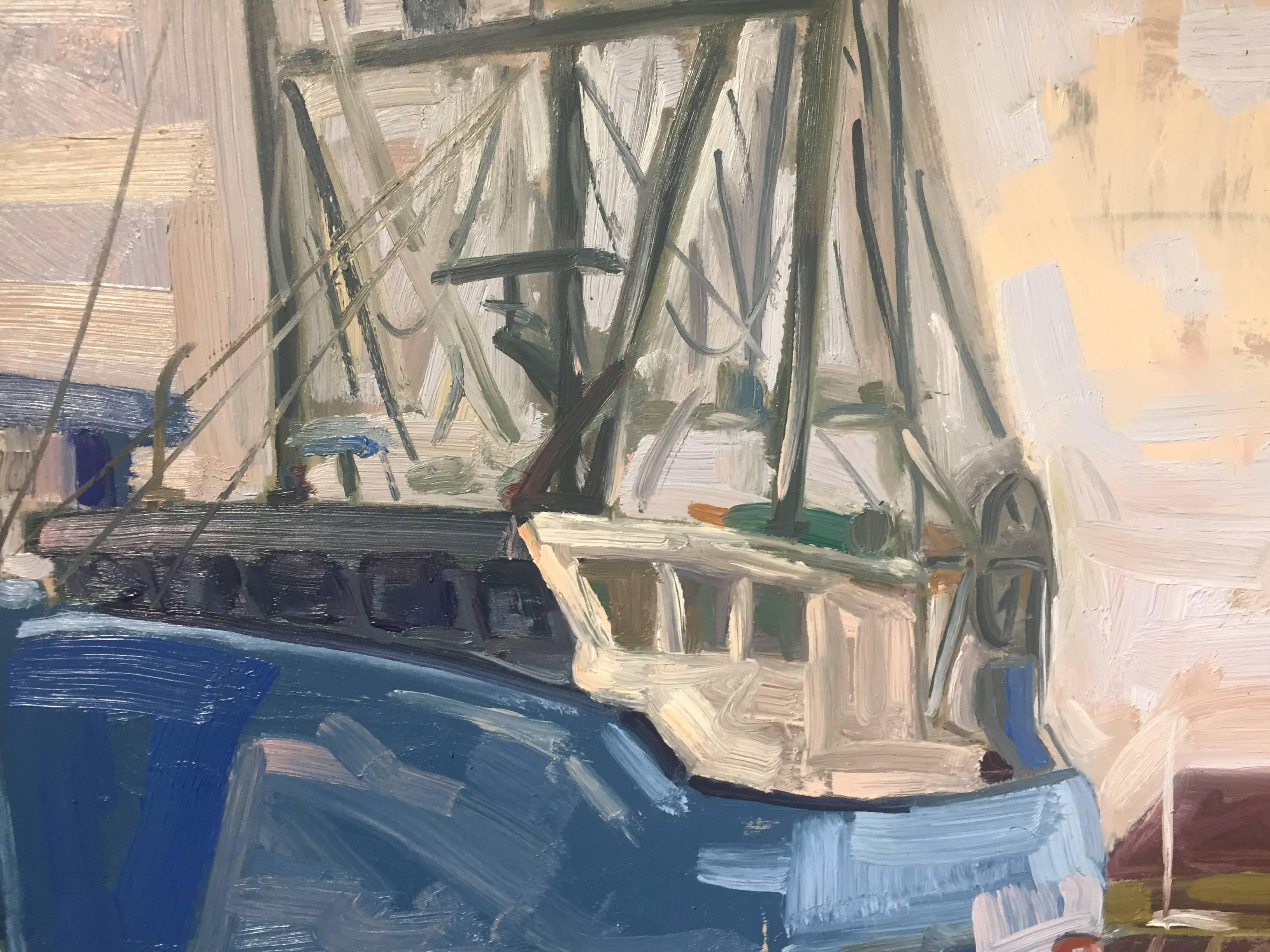 Bobo's Boat - American Impressionist Painting by Benjamin Lussier