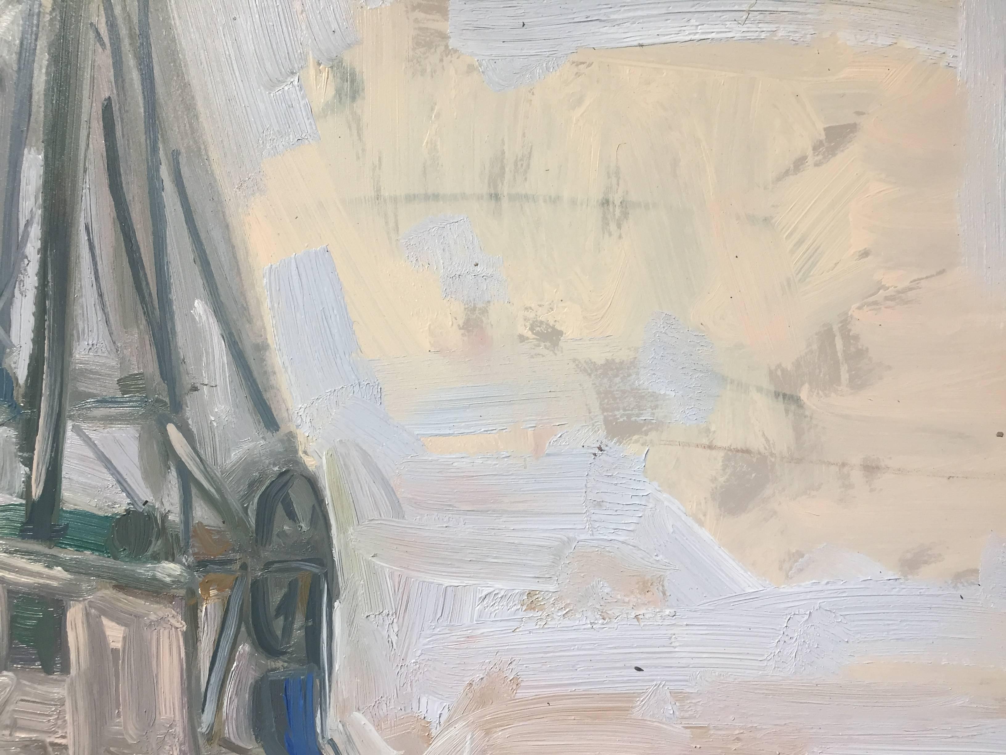 Bobo's Boat - Brown Figurative Painting by Benjamin Lussier
