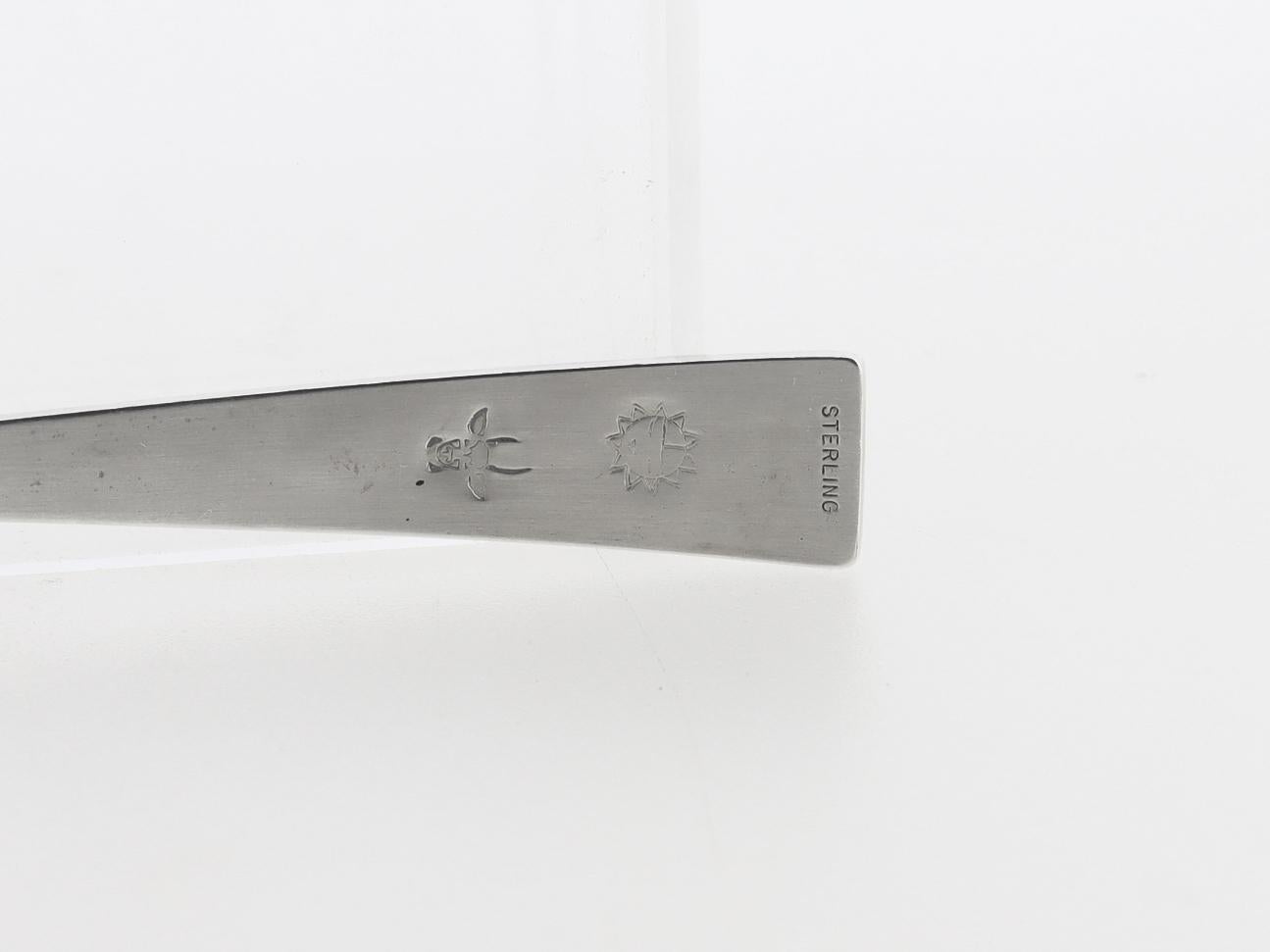 Benjamin Mansfield Nativo Americano Hopi Silvercrafts Guild Tenedor pequeño de plata en venta 3