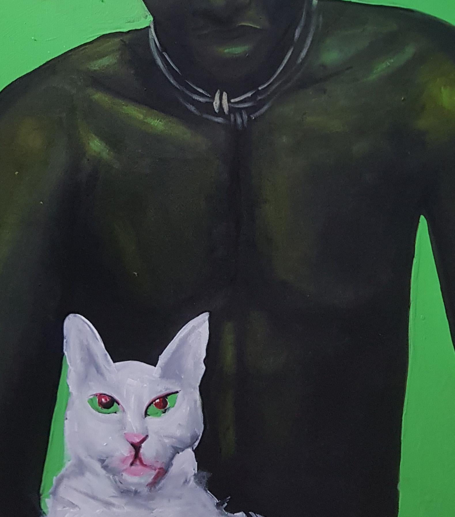 Green Lantern - Painting by Benjamin Olatunji