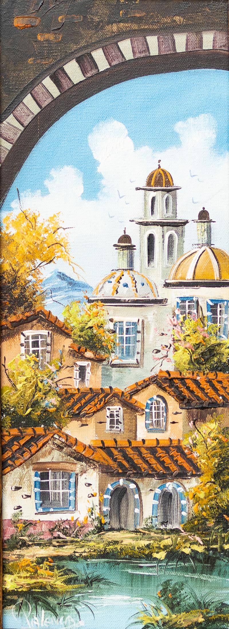 Landscape Painting di Benjamin Palencia  - "Villaggio europeo"