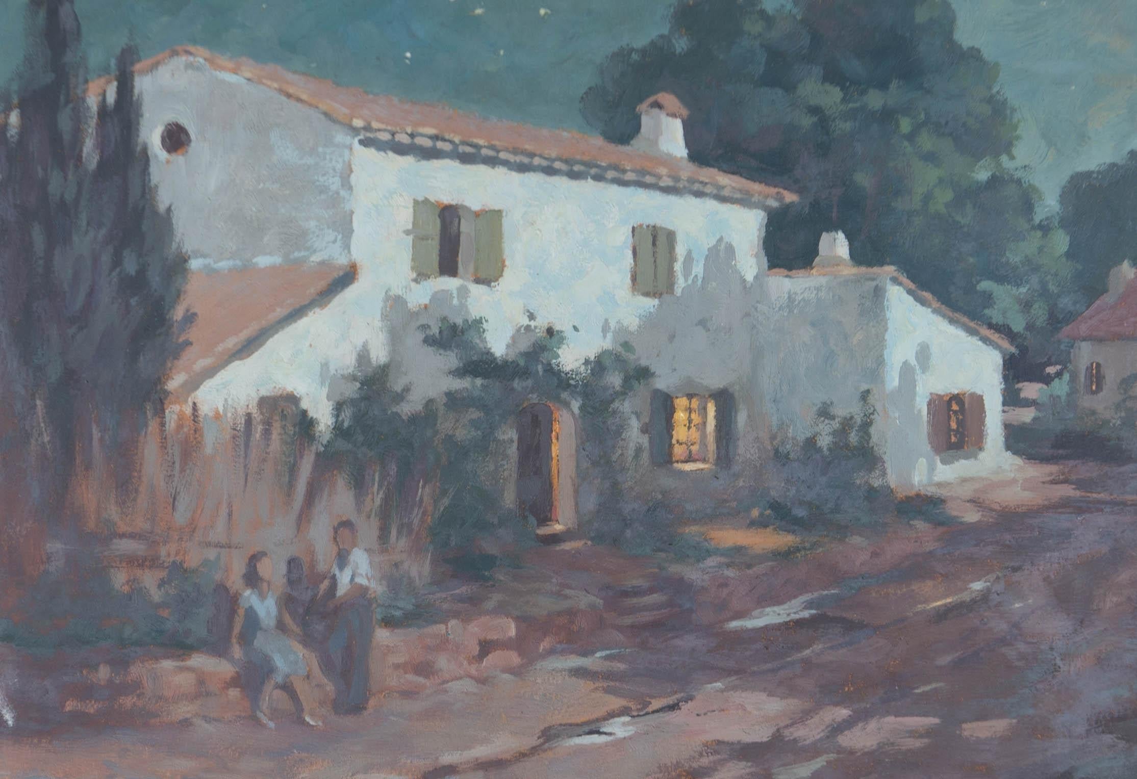 Benjamin Sarraillon (1901-1989) – Öl, ein weißes ländliches Haus, 20. Jahrhundert im Angebot 1
