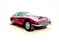 Aston Martin DB6 Vantage, peinture, acrylique sur panneau de MDF