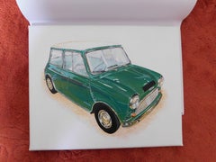 Austin Mini Cooper, Painting, Acrylic on Canvas