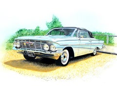 Chevrolet Impala Convertible, Painting, Acrylic on Canvas