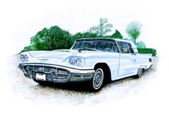 Ford Thunderbird, Painting, Acrylic on Canvas