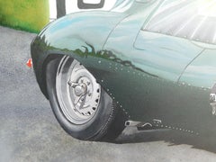 Jaguar D Type, Painting, Acrylic on Canvas
