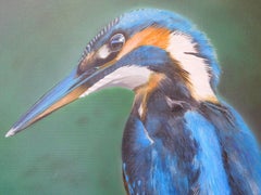 Kingfisher painting, Painting, Acrylic on Canvas