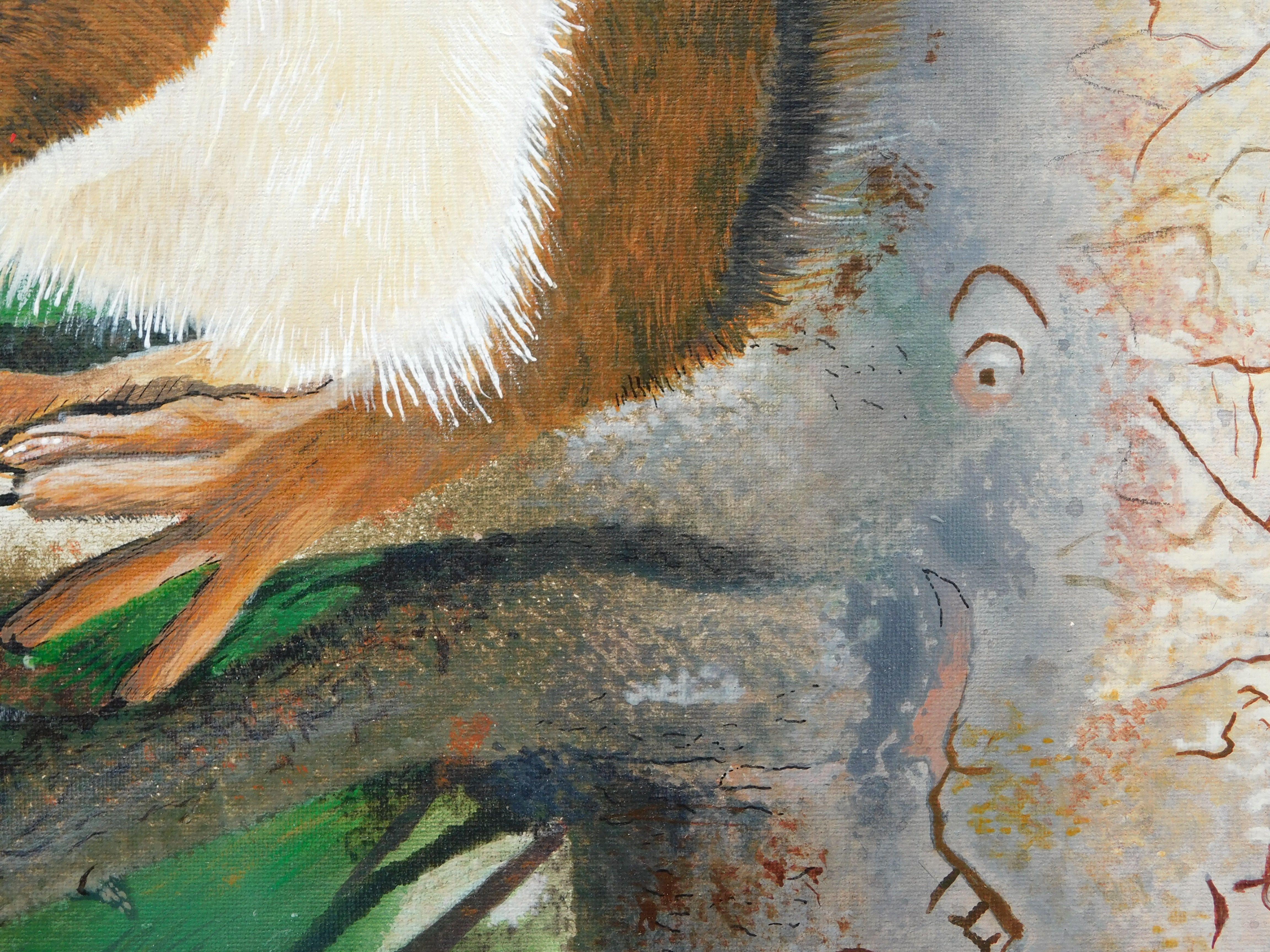 Red Squirrel, Painting, Acrylic on Canvas For Sale 3