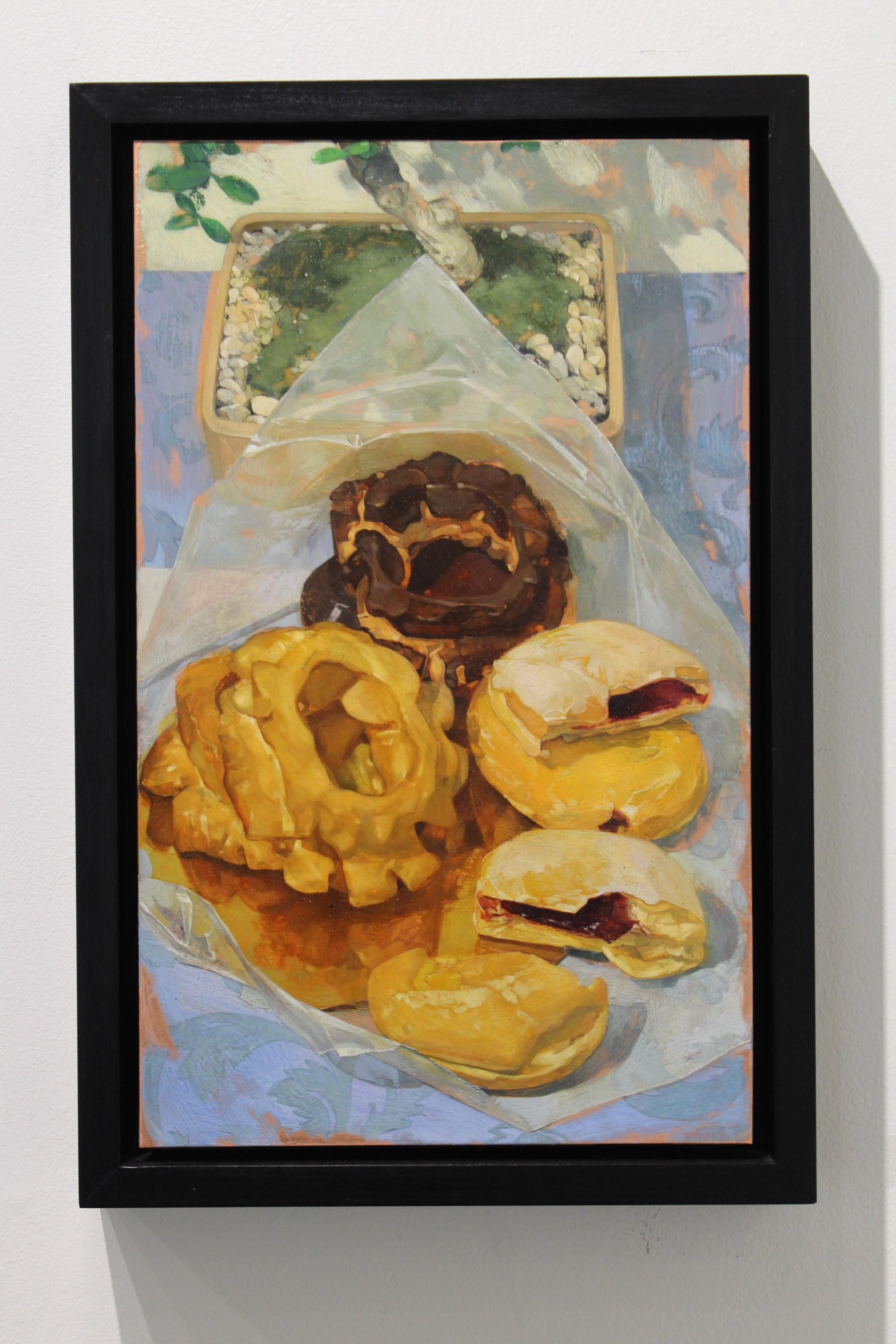 Donuts and Bansai - Painting by Benjamin Shamback