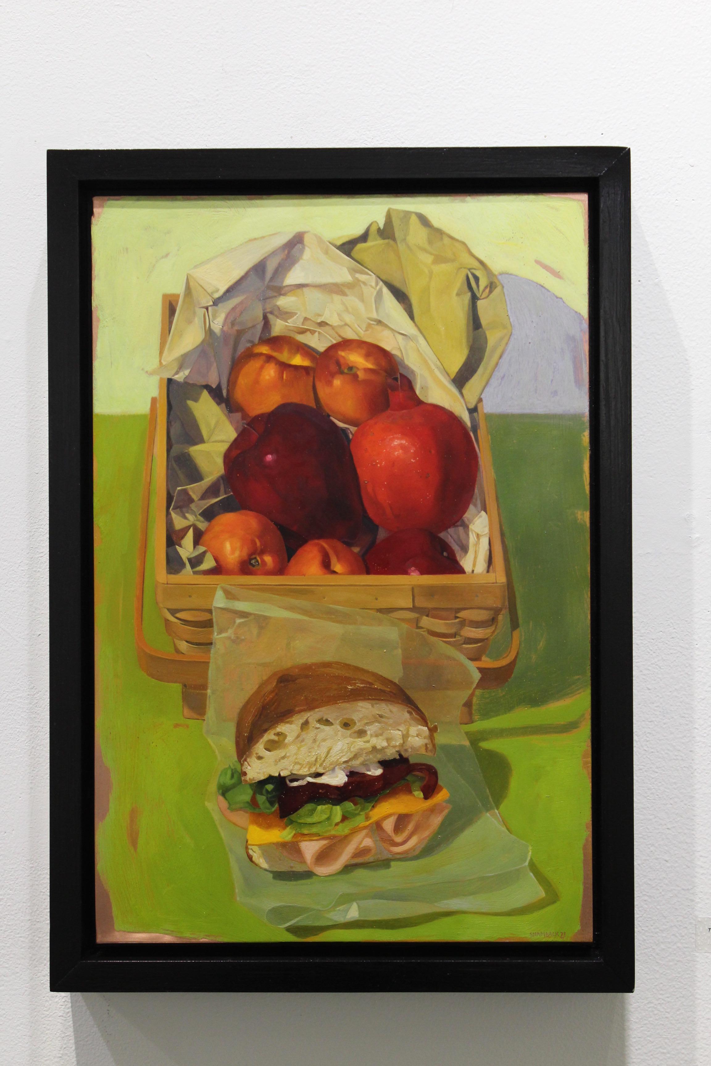 Turkey Sandwich with Apples - Painting by Benjamin Shamback