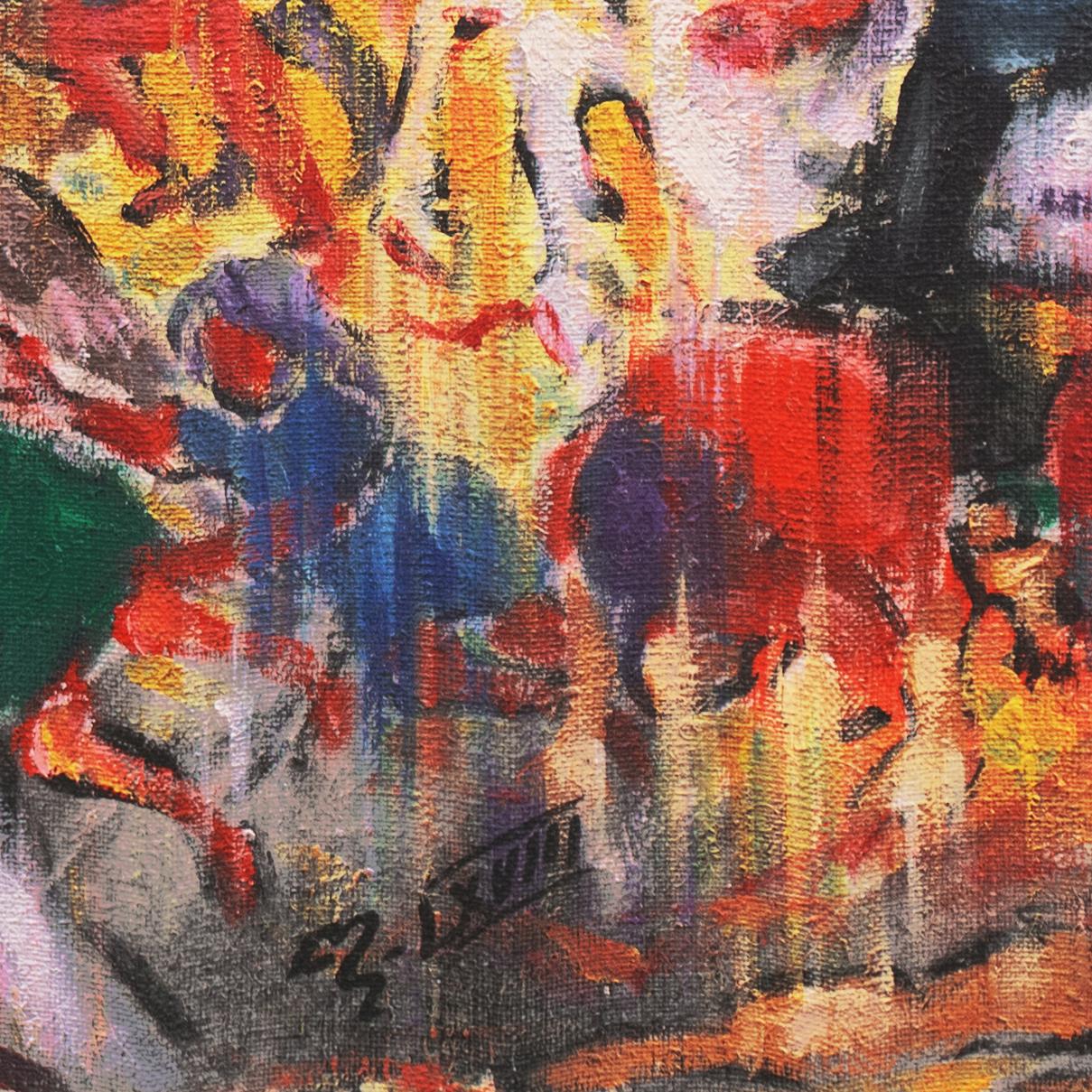 'Massacre of  Tlatelolco', Plaza de las Tres Culturas, Mexican Olympics, Rio MAM - Painting by Benjamin Silva