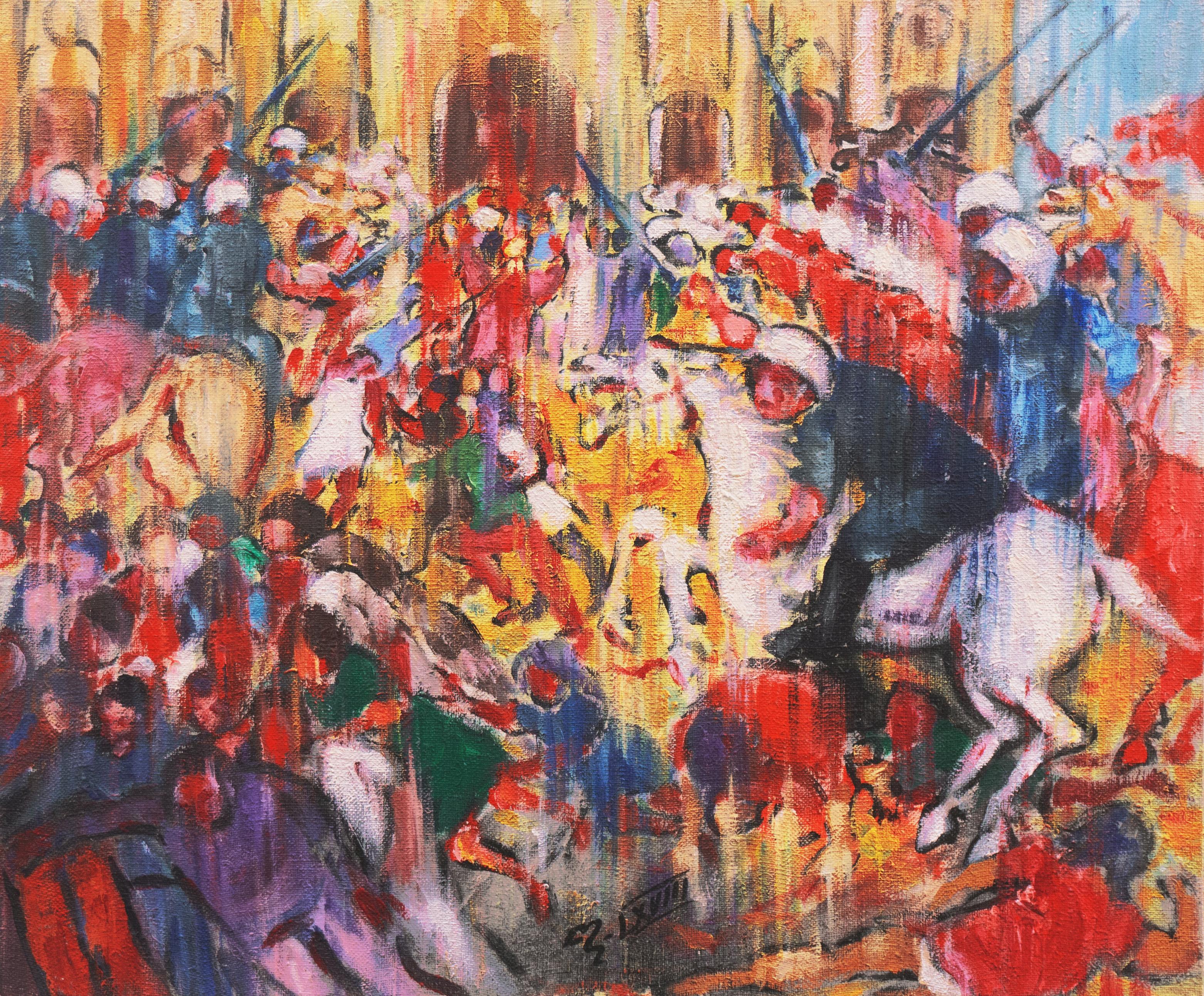 Benjamin Silva Animal Painting - 'Massacre of  Tlatelolco', Plaza de las Tres Culturas, Mexican Olympics, Rio MAM