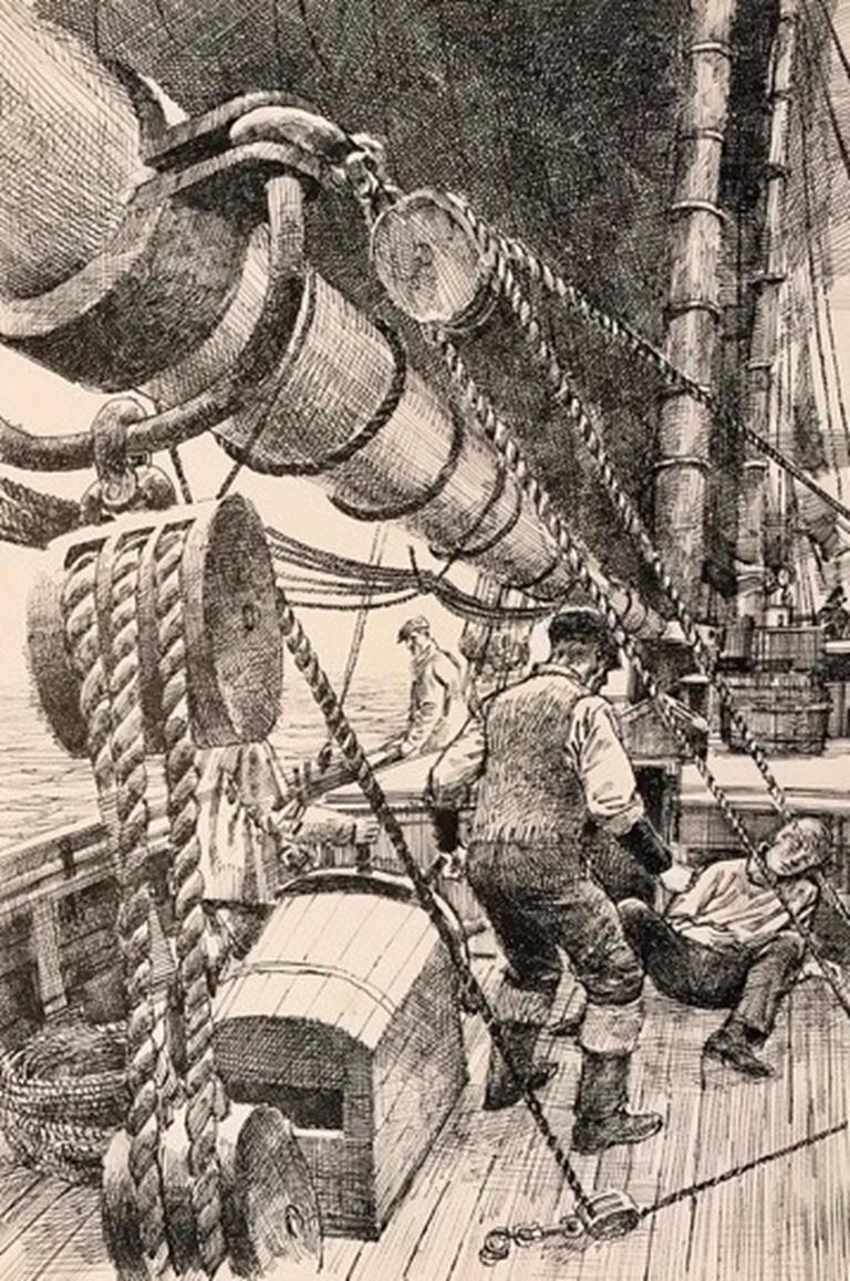 Lying in the Scuppers - Painting by Benjamin Stahl