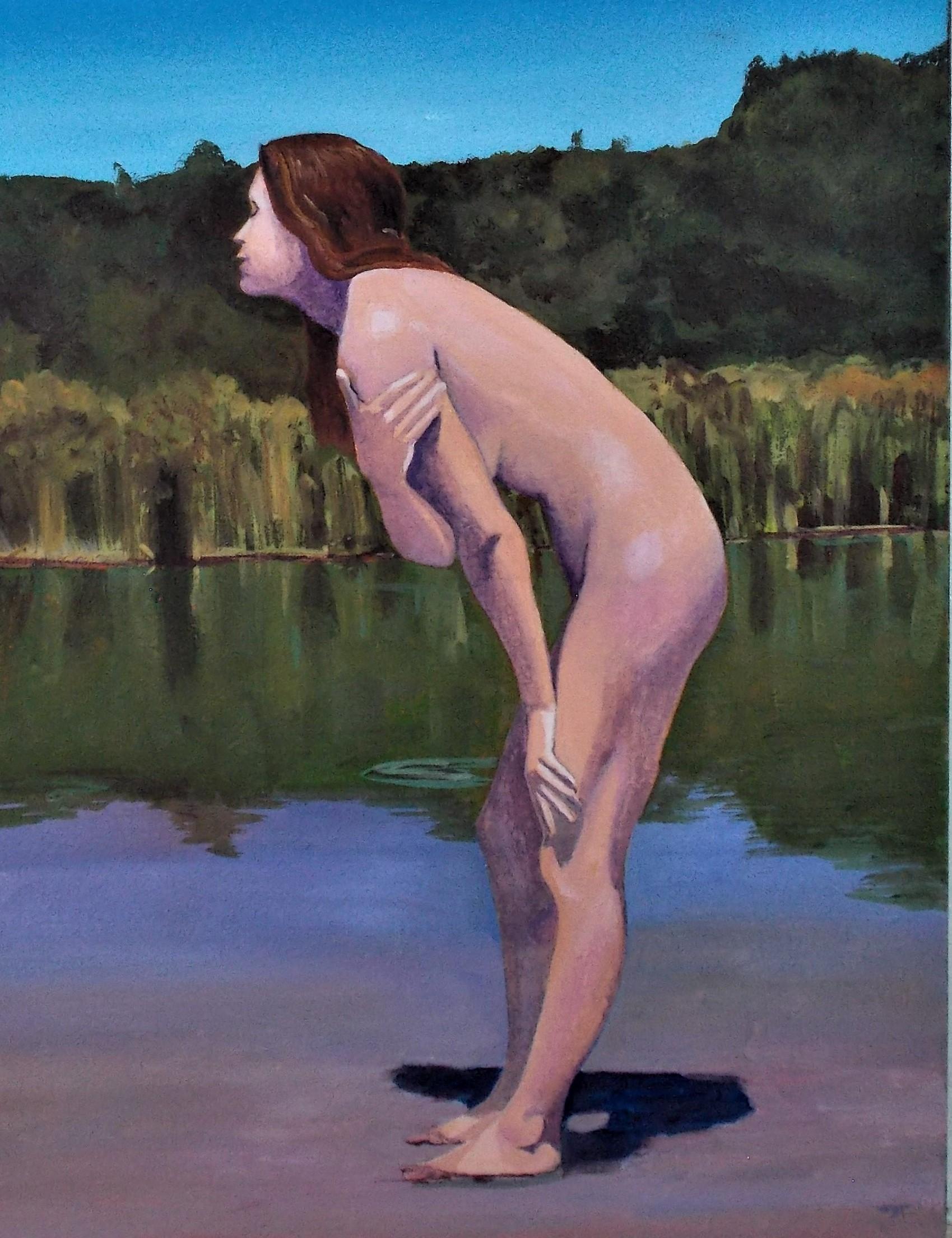 <p>Artist Comments<br>Sky, water, and a figure all take the spotlight on artist Benjamin Thomas' realistic work. 