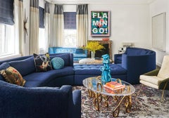 Flamant ! Peinture à paillettes turquoise rose unique de Benjamin Thomas Taylor