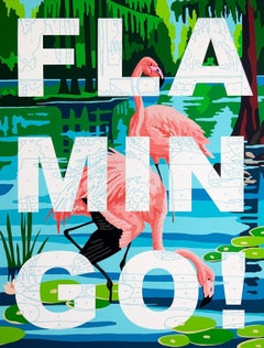 Fenicottero! 2, Arte animale, Stampa contemporanea colorata