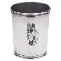 Benjamin Trees Silver Mint Julep Cup Beaker with Embossed Horse's Head