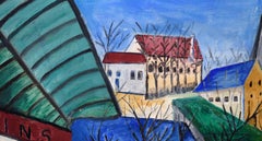 View of the Towers of Chartres Cathedral in Acrylic on Artist's Board