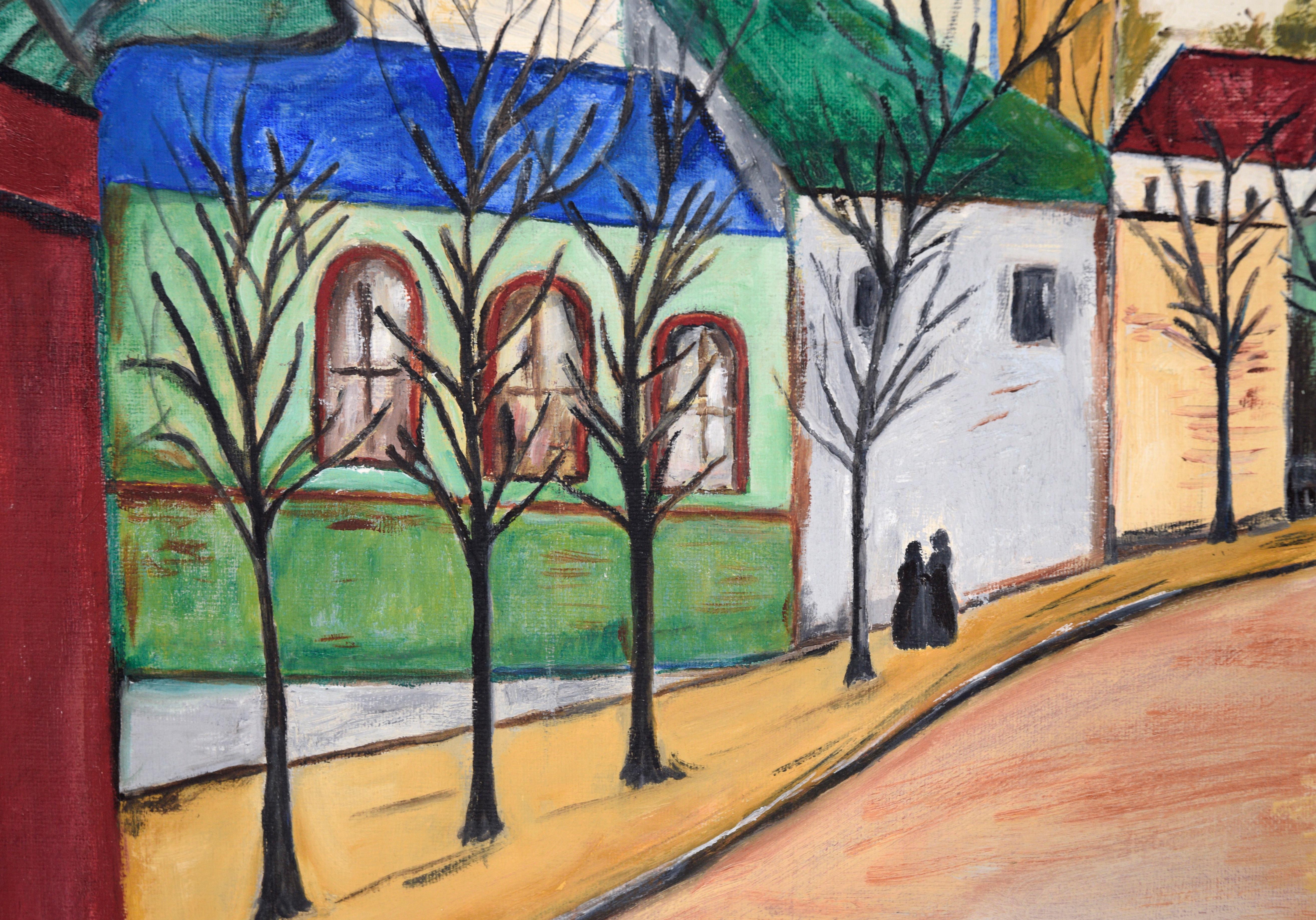 View of the Towers of Chartres Cathedral in Acrylic on Artist's Board For Sale 1
