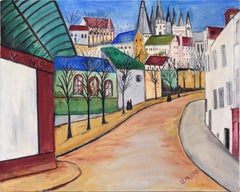 View of the Towers of Chartres Cathedral in Acrylic on Artist's Board