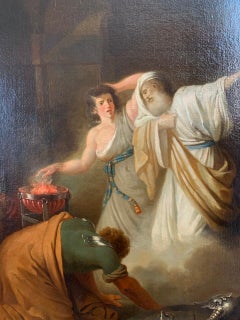 Oil on canvas - Benjamin West School "Saul Evoking the Shadow of Samuel" - 18th