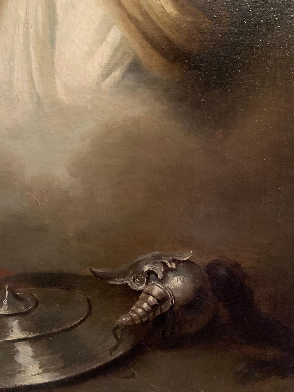 Fin du XVIIIe siècle Huile sur toile de l'école Benjamin West « Saul évoquant l'ombre de Samuel » - 18e en vente
